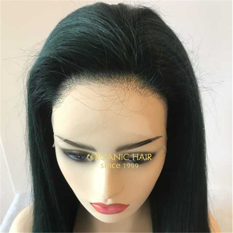 Dark green 130 density one donor remy human full lace wig A100